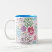 Reizendes Muster mit bunten Blumen Zweifarbige Tasse (Links)