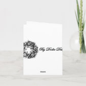 Reizendes notecard, das einen herrlichen Pfau Karte (Rückseite)