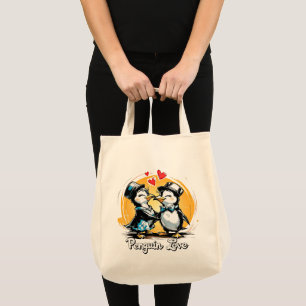 Reizendes Pinguin-Paar Tragetasche