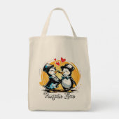 Reizendes Pinguin-Paar Tragetasche (Rückseite)