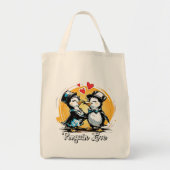 Reizendes Pinguin-Paar Tragetasche (Vorne)