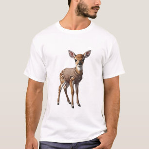 Reizendes Reh mit braunem Strickpullover T-Shirt