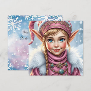 Reizendes rosa Elfchen   Frohe Weihnachten Persona