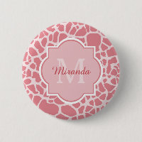 Reizendes rosa Giraffen-Muster mit Monogramm und