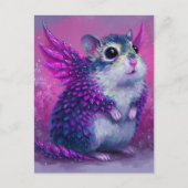 Reizendes Rosa Hamster-Drache Postkarte (Vorderseite)