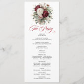 Reizendes Rosé-Burgunder-Gold-Hochzeitsprogramm Programm (Rückseite)