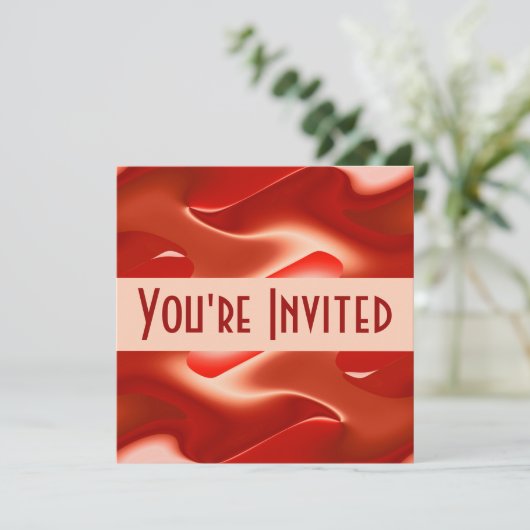 reizendes Rot Einladung (Stehend Vorderseite)