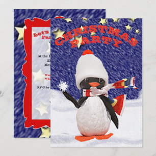 Reizendes Schneehuhn-Weihnachts-Pinguin-Paradies Einladung