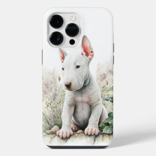 REIZENDES WATERCOLOR WEIßER BULL TERRIER WELPE iPhone 14 PRO MAX  HÜLLE
