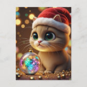 Reizendes Weihnachtskitten Postkarte (Vorderseite)