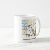 Reizendes Weißkatze-Künstlerblock-Kätzchen-Muse-St Kaffeetasse (VorderseiteRechts)