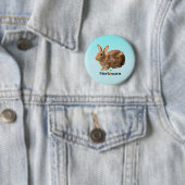 Reizendes wildes Herbivore-Häschen-Blau Button (Beispiel)