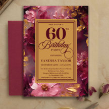 Reizvolle 60. Geburtstags Burgunder Rosen Goldene 