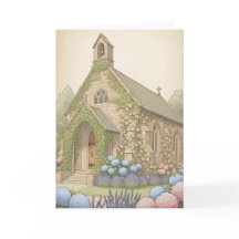 Reizvolle alte Landkirche aus Stein mit Dekoration