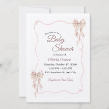 Reizvolle Baby-Shower-Einladung mit Schleife