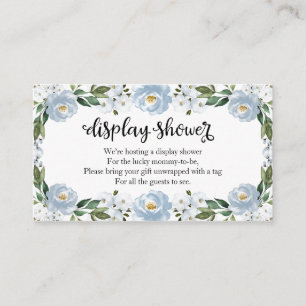 Reizvolle blaue Blumen-Baby-Shower-Display-Dusche Begleitkarte