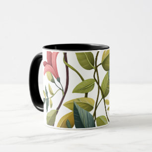 Reizvolle Blumenprint-Kaffeetasse Tasse