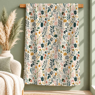 Reizvolle Boho-Regenbogen-Blumen-Decke Copper Sage Fleecedecke