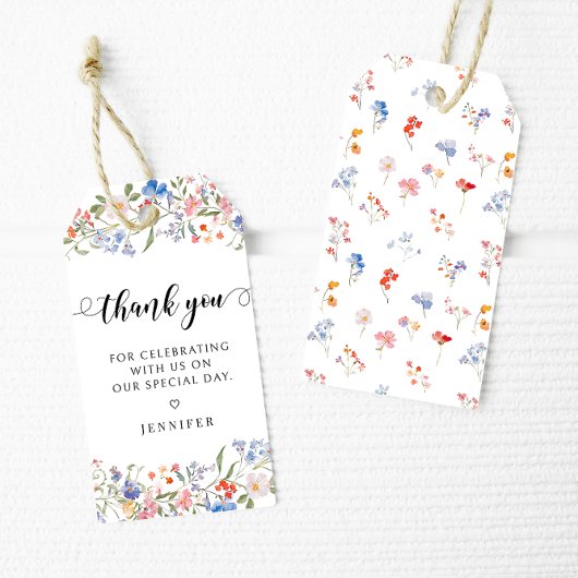 Reizvolle Bunte Florale Hochzeitsdankeschön-Karten Geschenkanhänger