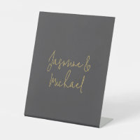 Reizvolle Chic Kalligrafie Paar Namen Grau & Gold