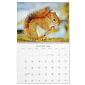 Reizvolle Eichhörnchen-Wildtier-Aquarellmalerei-Ku Kalender (Jan 2026)