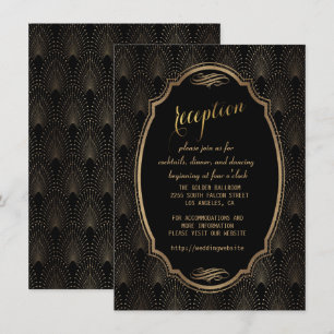 Reizvolle Great Gatsby Art Deco Hochzeitsfeier Einladung
