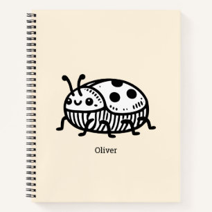 Reizvolle handgezeichnete Käfer-Illustration Notizblock