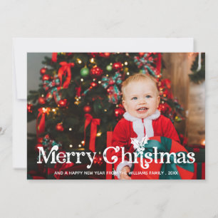 Reizvolle Holly-Typografie Frohe Weihnachten Foto