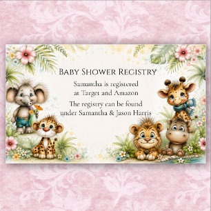 Reizvolle Jungle-Safari-Baby-Shower-Tiere Begleitkarte