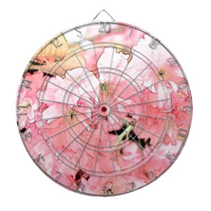 Reizvolle künstlerische Skizze rosa Kirschblüten Dartscheibe