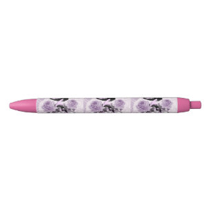 Reizvolle Lavendel-Dame Vintage-Spitze & Rosen Ros Kugelschreiber