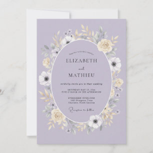 Reizvolle Lavendel-Hochzeit im Frühling Einladung