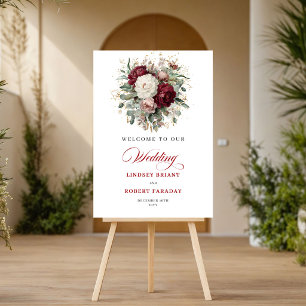 Reizvolle marine Blumen Eukalyptus Gold Willkommen Poster