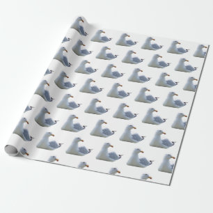 Reizvolle Möwe in Ruhe – Küstenvogel Kunst Weiß Geschenkpapier