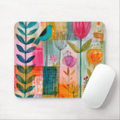 Reizvolle Patchwork Blaumeise Wiese Mousepad (Mit Mouse)