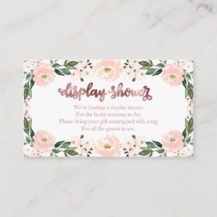 Reizvolle rosa florale Babyparty-Anzeige Shower En Begleitkarte