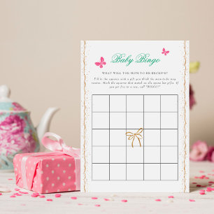 Reizvolle rosa Rosenblume goldene Schleife Baby-Ei Einladung