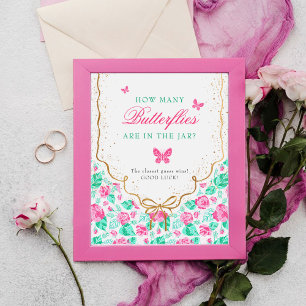 Reizvolle rosa Rosenblume goldene Schleife Baby-Ei Poster