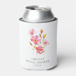 Reizvolle rosa Wasserfarben-Blumen-Brautparty Dosenkühler