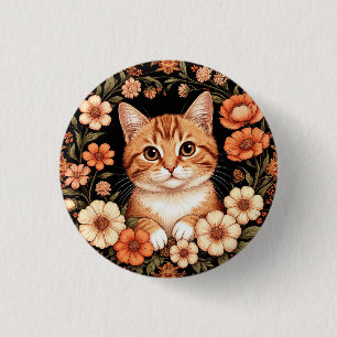 Reizvolle rote Katze Button