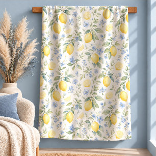 Reizvolle Sage Blue Cottagecore Florale Zitronen D Sherpadecke