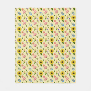Reizvolle Sommerwiese Blumenmusterdecke Fleecedecke