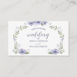 reizvolle staubblaue florale Hochzeit Begleitkarte