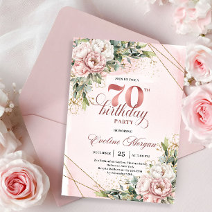 Reizvolle staubige pinke Boho-Blumen-Einladung zum Einladung