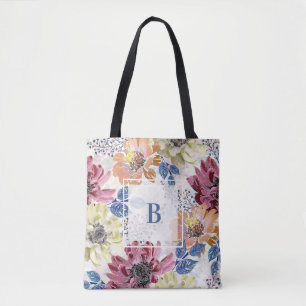 Reizvolle Vintage-Rosa-Orangetöne Chrysantheme Tasche