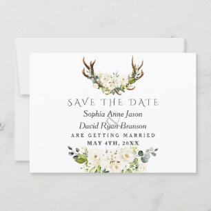 Reizvolle Wasserfarbenblumen erblühen Hochzeit Save The Date
