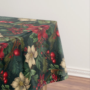 Reizvolle Weihnachts-Chinoiserie-Blumen Tischdecke