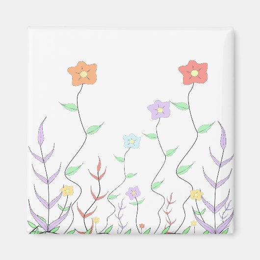 Reizvolle Wildblumen Magnet (Vorne)