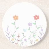 Reizvolle Wildblumen Sandstein Untersetzer (Vorne)
