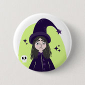 Reizvolle wütende süße Hexe Button (Vorderseite)